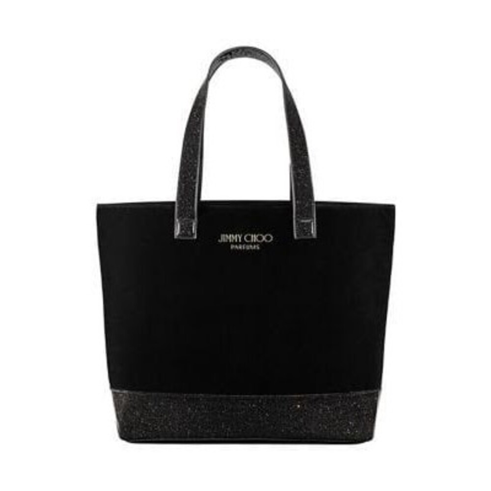 Jimmy Choo black velvet tote bag